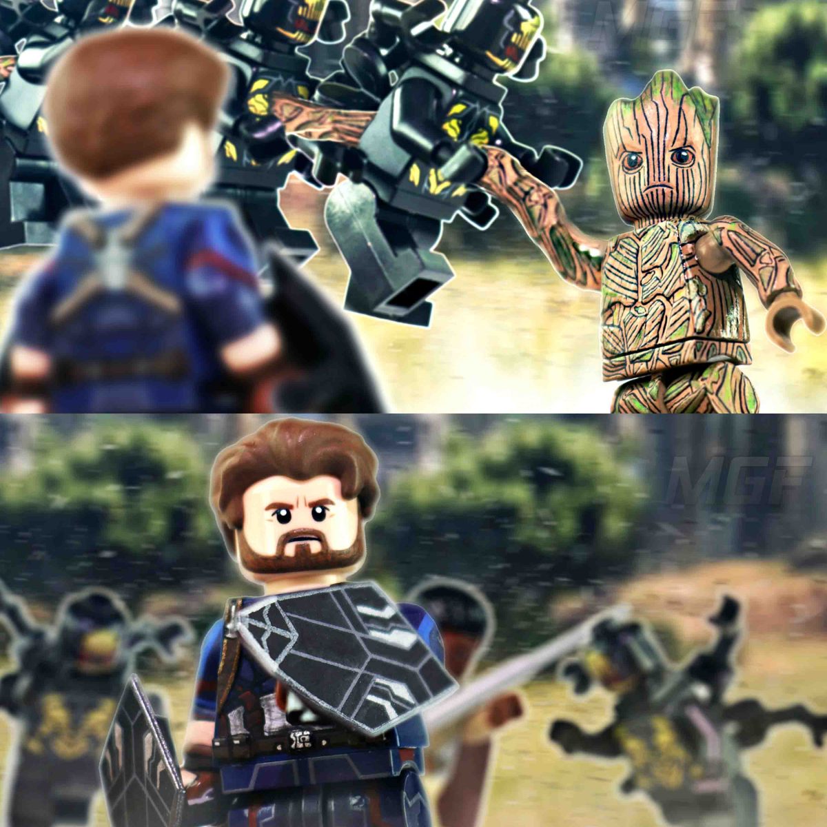 SITE VERSION - Avengers Infinity War - I am Groot! & I am Steve Rogers Collage V2